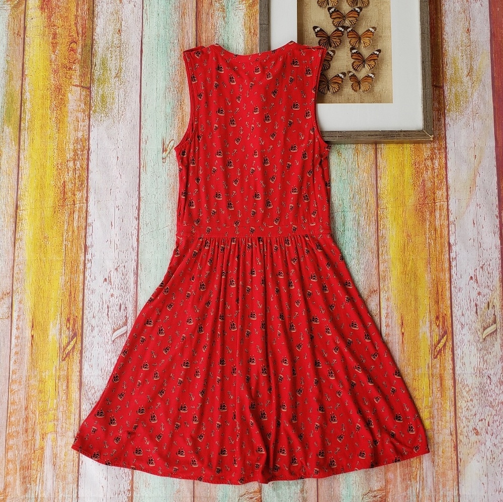 Anthro Leifnotes Red Skipper Ships Boat Dress M - Picture 4 of 8